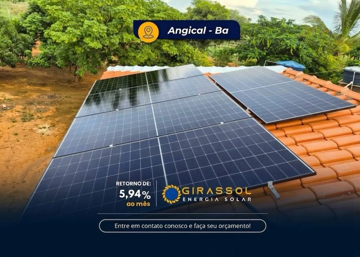 Instalação de painéis solares em Angical, Bahia — Girassol Energia Solar