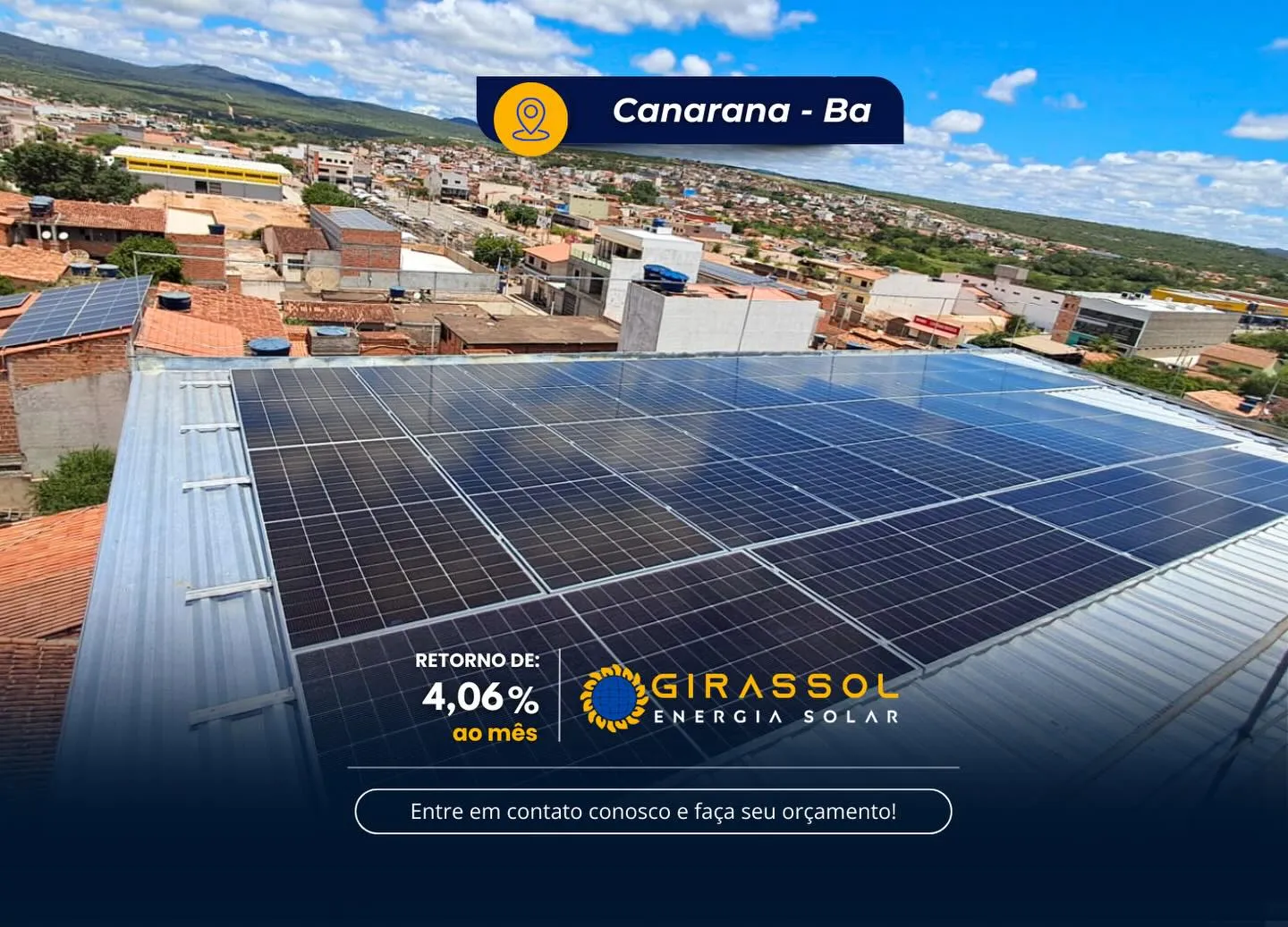 Instalação de painéis solares em Canarana, Bahia — Girassol Energia Solar